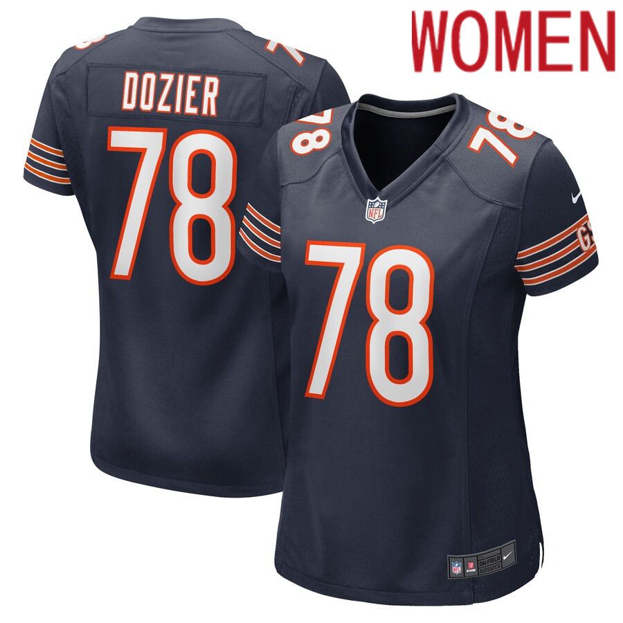 Women Chicago Bears #78 Dakota Dozier Nike Navy Game NFL Jersey